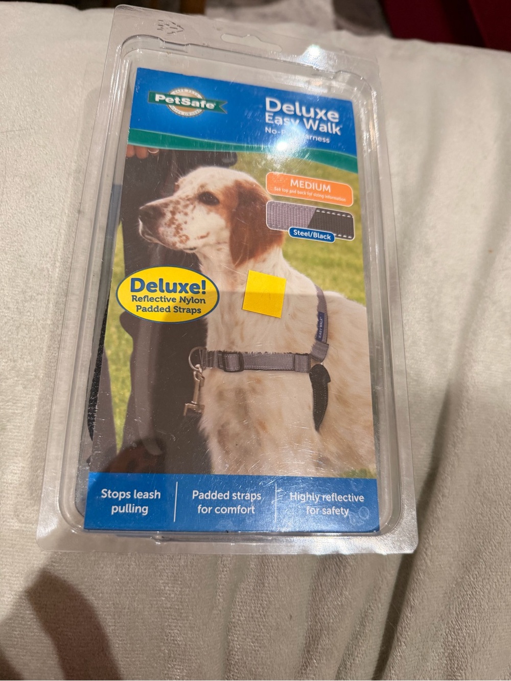 PetSafe Deluxe Easy Walk Reflective Nylon Dog Harness - Steel and Black
